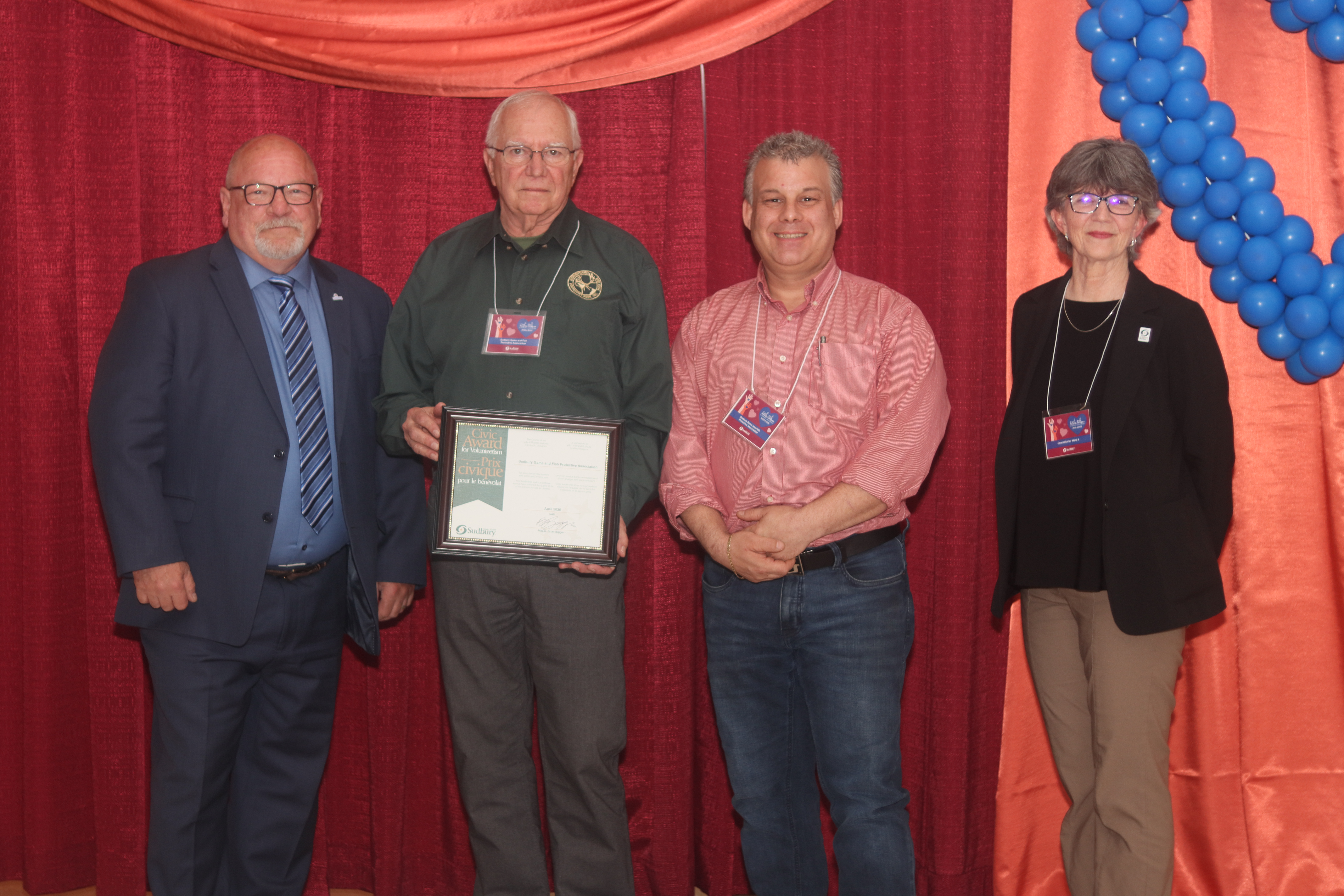 Sudbury Game and Fish Protective Association recipients with Mayor Bigger